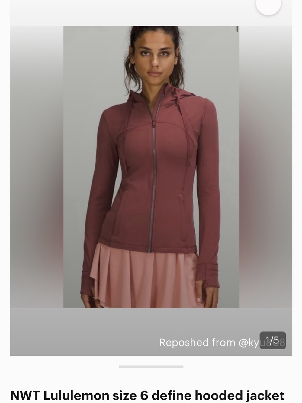 lululemon athletica Mauve Rose Define Hooded Jacket and Lululemon flare pants